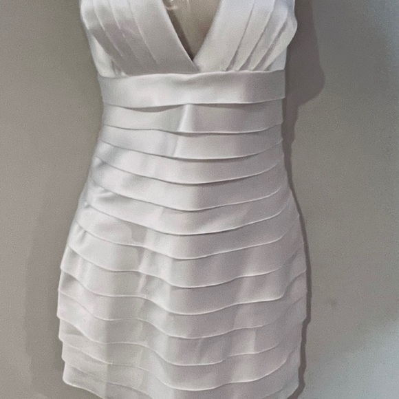 White Satin Halter Dress - Picture 2 of 3